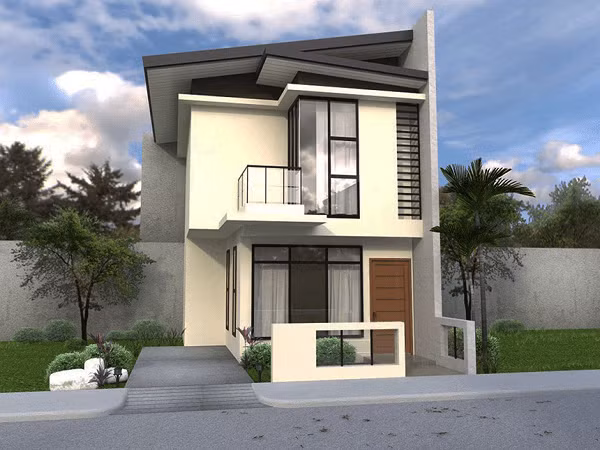 Vẫn là mái bằng quen thuộc nhưng được tăng độ dốc thêm một chút tạo nên phần mái hơi xéo độc đáo. Ảnh: Xaydungso