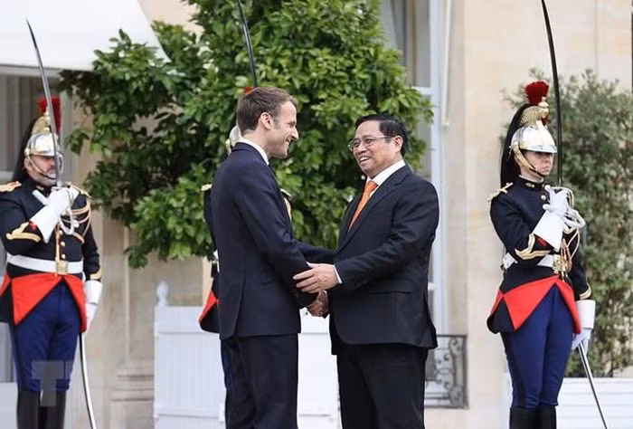 Thu tuong Pham Minh Chinh hoi kien Tong thong Phap Emmanuel Macron-Hinh-4
