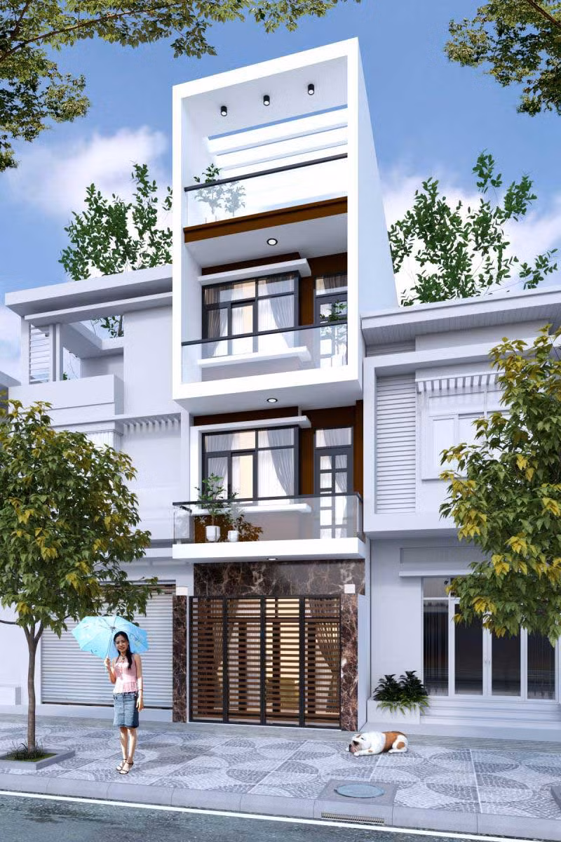 Nhà 3 tầng theo phong cách hiện đại với đường nét trang trí tối giản được xem là phù hợp với mức chi phí 1 tỷ đồng. Ảnh: Xaydungso