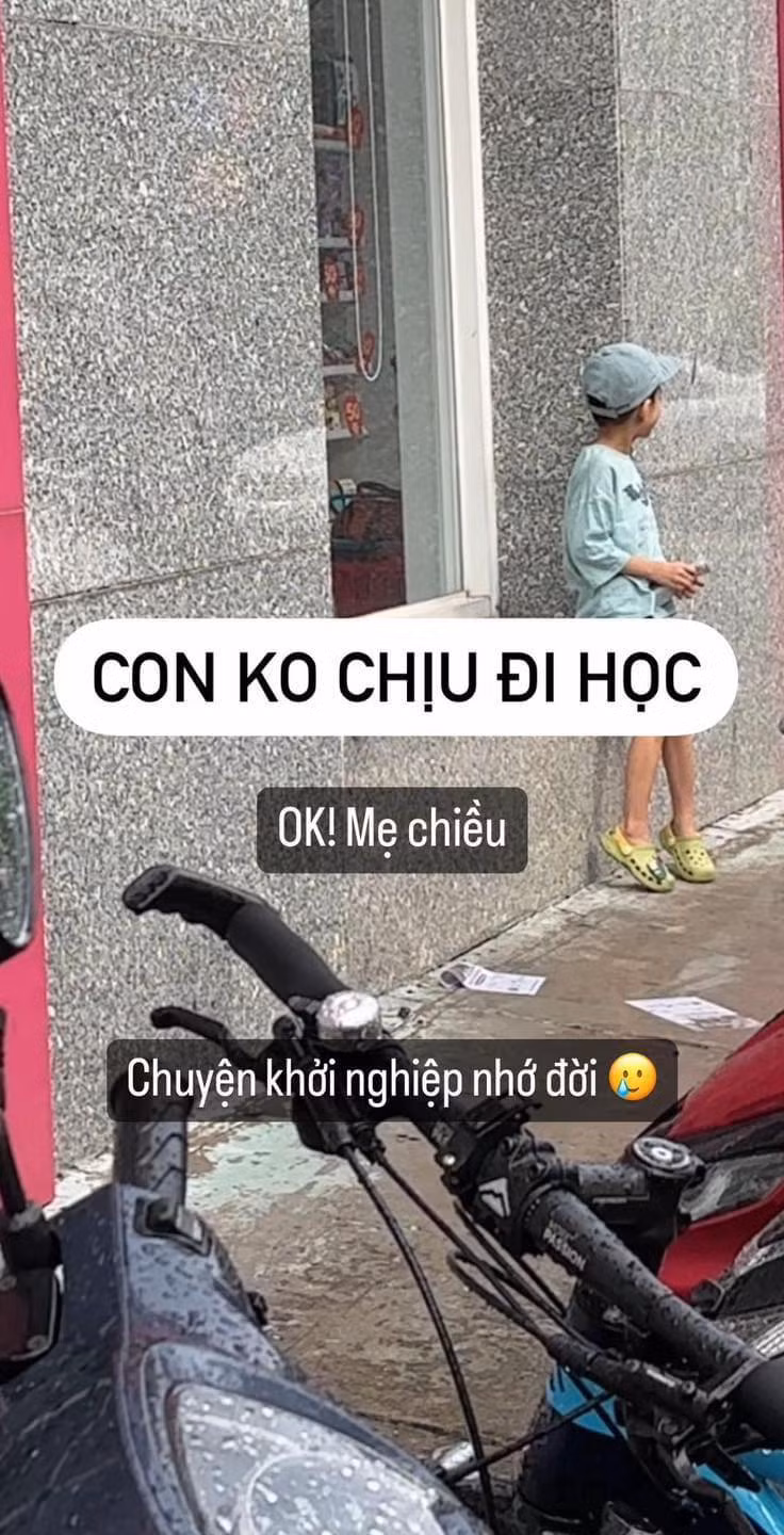 Câu chuyện về cách dạy con của một mẹ bỉm đang được rất nhiều người chia sẻ trên mạng xã hội. Theo đó, cậu bé này không chịu đi học, quấy khóc, thậm chí thể hiện thái độ vùng vằng không vui vẻ khi người mẹ cố thuyết phục con đến trường.