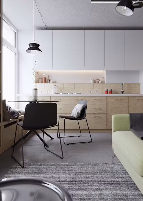 Thiết kế hiện đại, thanh lịch bằng các chi tiết tối giản là chìa khóa cho cáccăn hộ nhỏ. 