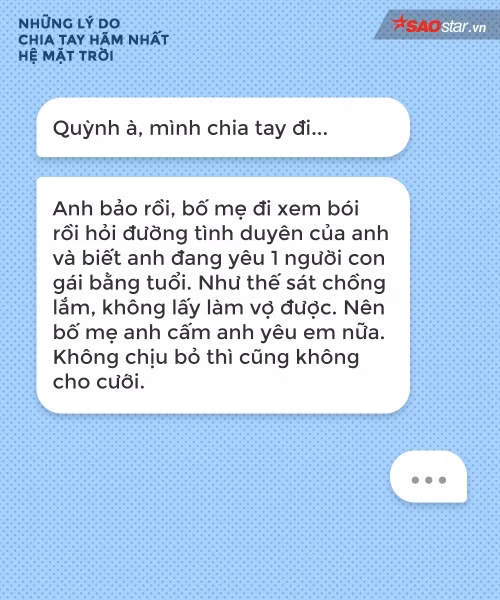 Thầy bói nói hay anh chỉ lấy cớ để chia tay hả đồ bám váy mẹ?
