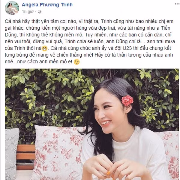 Nữ diễn viên tuyến bố chỉ xem chàng thủ môn điển trai là “anh trai mưa”.