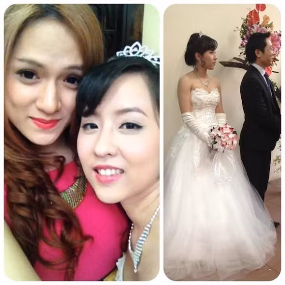 Những hình ảnh hiếm hoi Hương Giang chụp ảnh cùng chị gái.