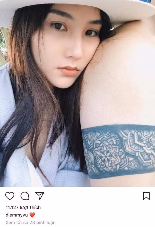 Nữ diễn viên Diễm My 9x đăng ảnh tựa vai trai lạ giấu mặt.