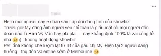 Một tài khoản mạng xã hội phát hiện ra Diễm My 9x đã có người yêu mới và không phải Hứa Vĩ Văn như đồn đoán.