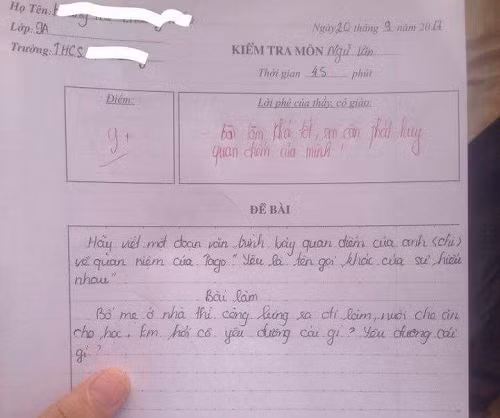 Bố mẹ ở nhà thi cong lưng ra đi làm, nuôi cho ăn cho học. Em hỏi cô yêu đương cái gì? Yêu đương cái gì