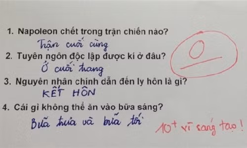 10 điểm cho sự sáng tạo.