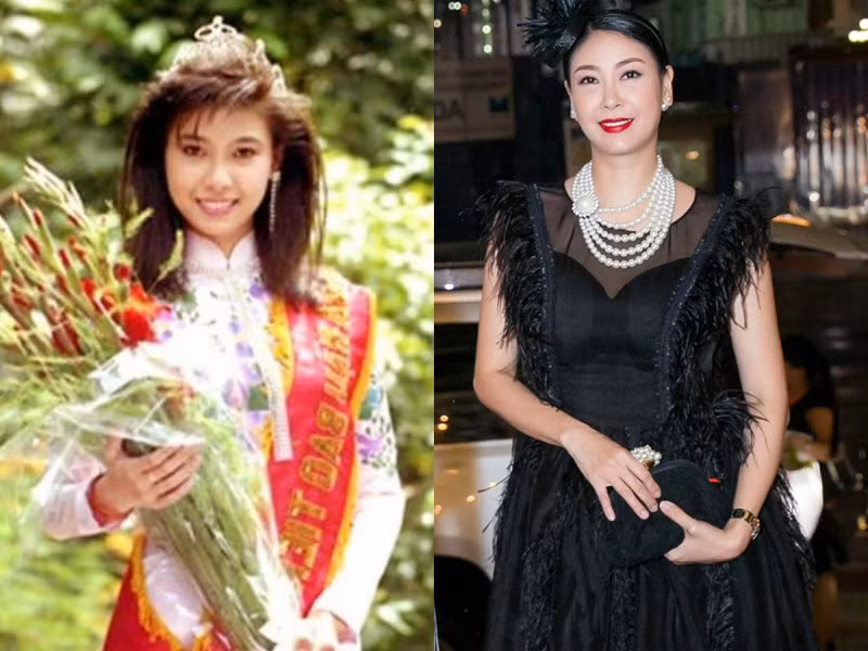Hoa hậu Hà Kiều Anh chiến thắng khi chỉ mới 16 tuổi. So với nét ngây thơ của cô thiếu nữ năm 1992, Hà Kiều Anh hiện tại giữ được sự trẻ trung, rạng ngời.
