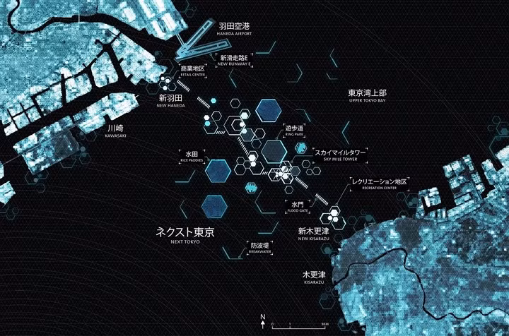 Tháp Sky Mile là một phần của dự án lớn "Kế tiếp Tokyo 2045"của công ty kiến trúc Kohn Pedersen Fox Associates (KPF) và công ty kỹ thuật Leslie E. Robertson Associates- tạo ra một thành phố sinh thái tại Vịnh Tokyo.