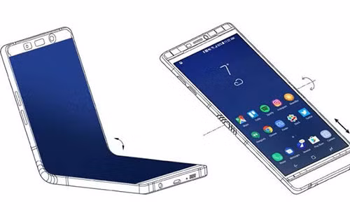 Thiết kế màn hình có thể gập của Galaxy X. Thiết kế màn hình có thể gập của Galaxy X.