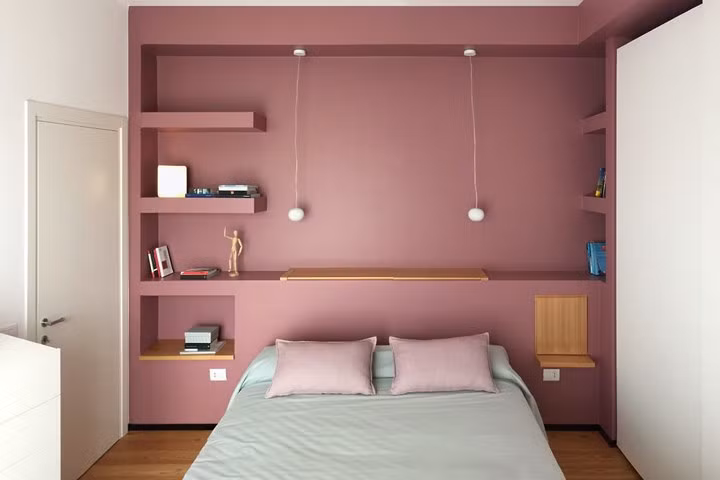 Với sắc thái nhẹ nhàng, hồng pastel được xem là tông màu dành riêng cho phòng ngủ thứ hai để chủ nhân có thể tận hưởng cảm giác thư giãn tuyệt vời.