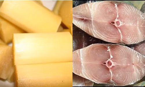 Cá kho nước mía làm một trong những món ngon từ mía độc đáo. Thịt cá chín vừa, bùi bùi, nước kho sánh đủ làm bữa cơm thêm đậm đà. Cá rửa sạch, cắt khúc vừa ăn, ướp muối, tiêu khoàng 5 phút. Thịt ba chỉ thái miếng. Đun nóng ít dầu ăn, cho cá vào rán sơ, hơi vàng là được. Ảnh: hanoilive