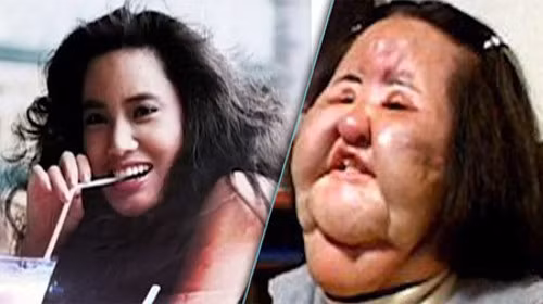 Han Min Ok vốn là ca sĩ, diễn viên, người mẫu xứ Hàn được nhiều người biết vào những năm 1980 với nghệ danh Hang Mioku. Với tham vọng muốn mặt mình trở nên đẹp hơn, Han Min Ok đi phẫu thuật thẩm mỹ lần đầu năm 28 tuổi ở Nhật Bản và dần bị nghiện “dao kéo” nặng. Cô dùng hết tiền vào việc phẫu thuật và mặt trở nên biến dạng, trở thành “thảm họa dao kéo”. Giờ đây cô rất ngại ra đường vì sợ mọi người xì xào, bàn tán về khuôn mặt mình. Ảnh: diendanthammy