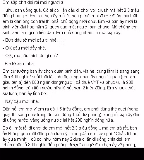 Trước đó câu chuyện hẹn hò của một cặp đôi sinh viên từng khiến cư dân mạng xôn xao bàn tán.