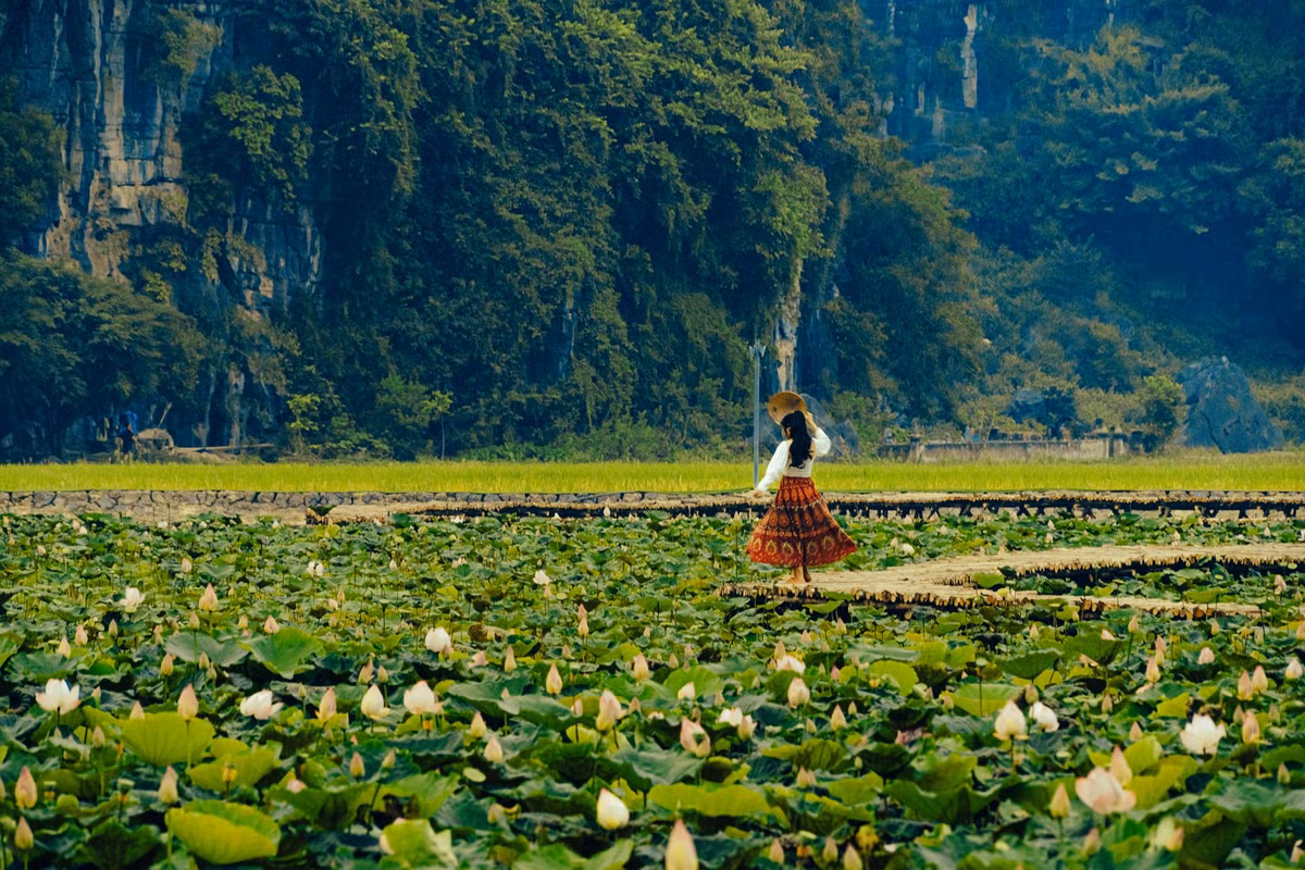 Điểm du lịch Ninh Bình này là nơi hội tụ nhiều ưu điểm như phong cảnh núi non hùng vĩ, những cánh đồng tuyệt đẹp của khu vực Tam Cốc và đặc biệt là việc mô phỏng lại thiết kế của Vạn Lý Trường Thành. Ảnh: Nguyễn Thế Vinh