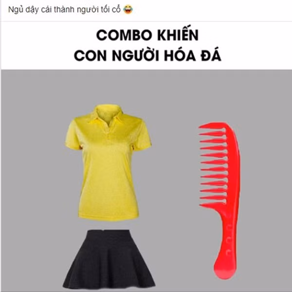 Ngay sau khi clip xuất hiện, dân mạng đã tìm ra bộ trang phục cực hot mà "tuesday tàng hình" đã diện để "hóa đá" trong nhà vệ sinh. Đó là chiếc áo vàng, váy đen và nhất định phải đi kèm một chiếc lược.