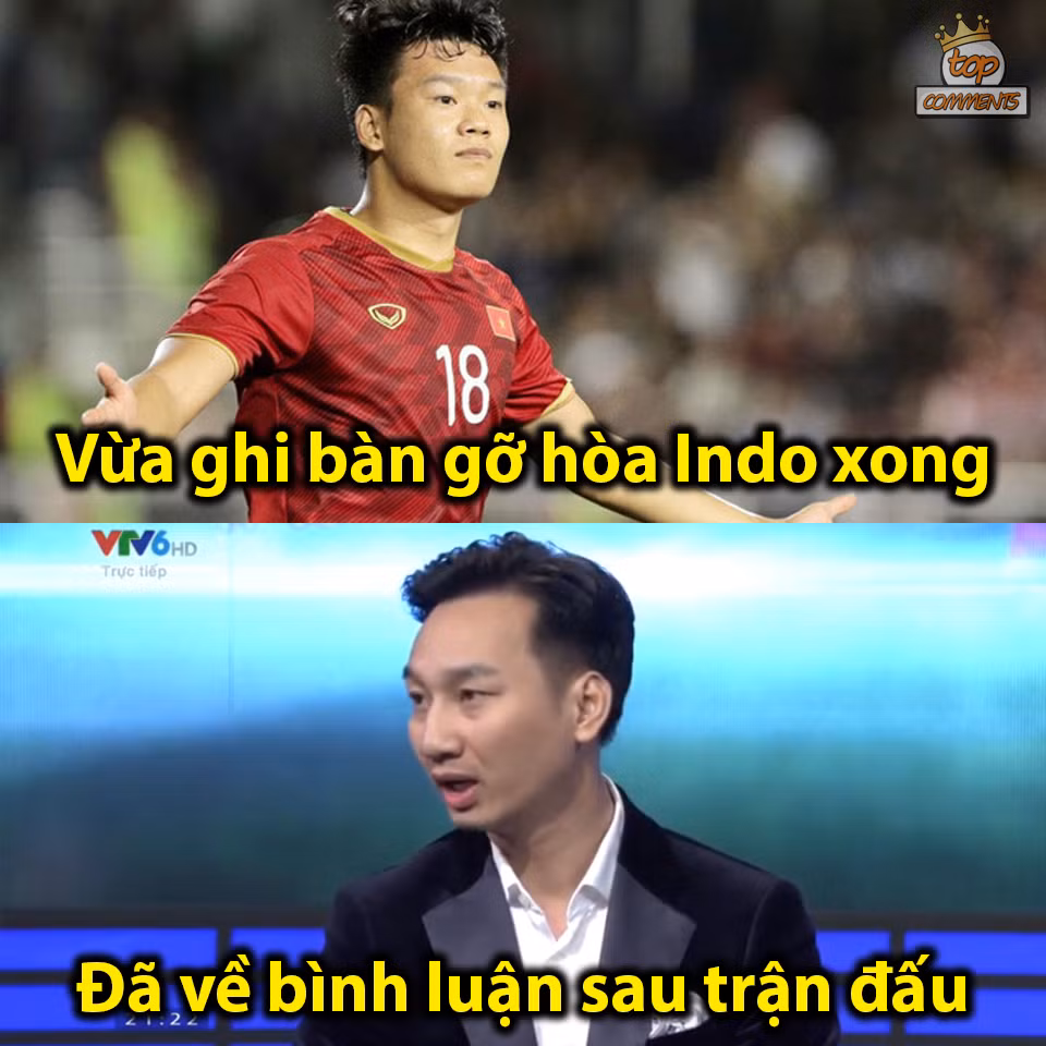 Thành Chung vừa ghi bàn tại SEA Games 30 đã nhanh chóng bay ngay về Việt Nam để ghi hình bình luận sau trận đấu.