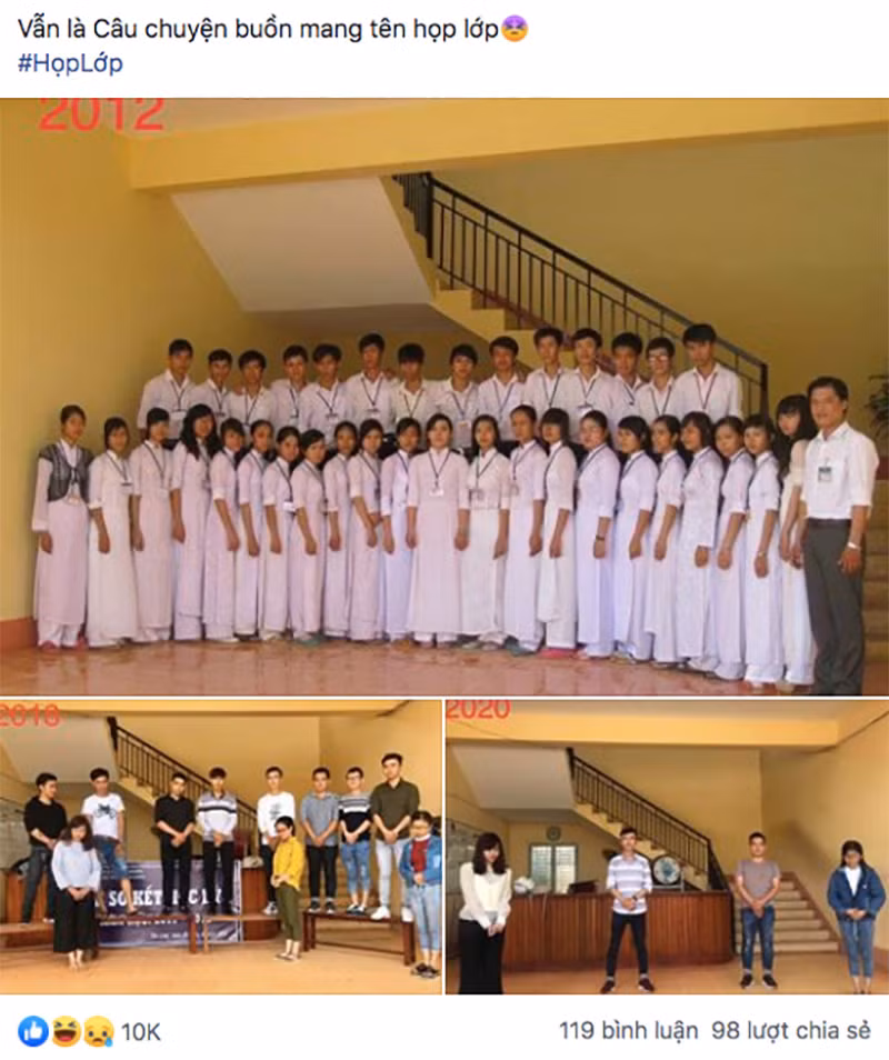 Lớp gần 40 người thế nhưng đến tham dự buổi họp lớp chỉ có chưa đến 10 người khiến ai nhìn cũng vừa buồn cười vừa thương. Đây là dịp giúp bạn bè có thời gian xích lại gần nhau thế nhưng không phải ai cũng có đủ thời gian và điều kiện để tham dự.