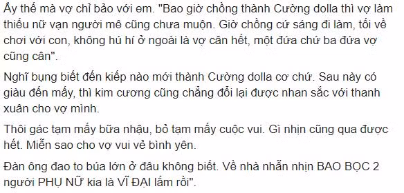 Dang dan “che” vo o cu nhung 