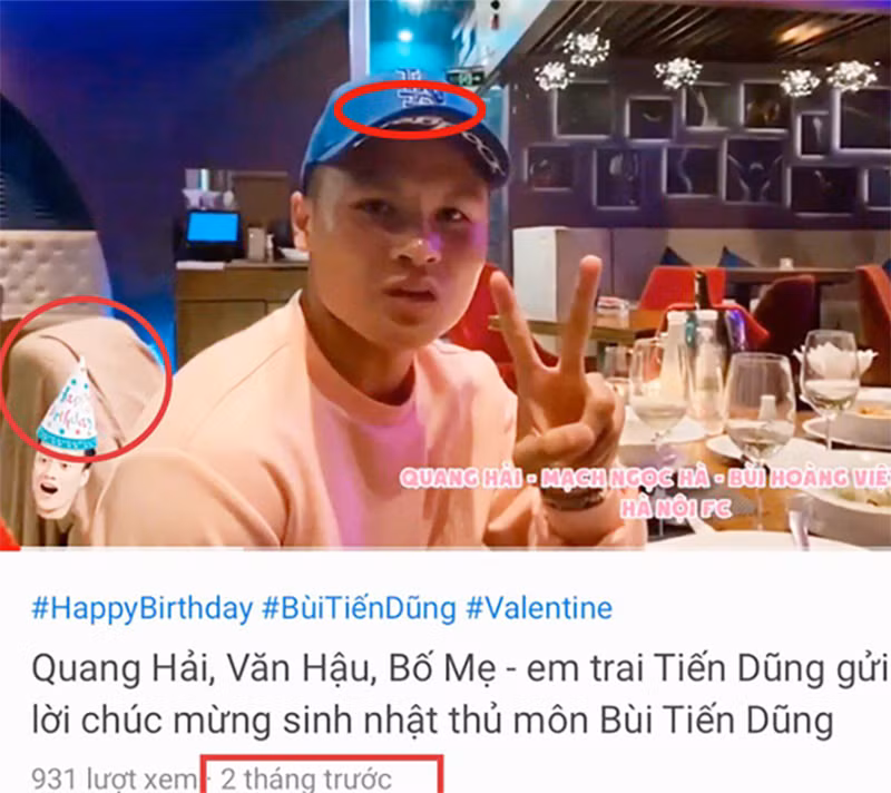 Thế nhưng, êm đềm chưa được tròn ngày thì dân mạng đã tìm ra bằng chứng tiền vệ Quang Hải đưa Huỳnh Anh ra mắt bạn bè khi vừa trở lại hạnh phúc bên Nhật Lê. Dựa theo trang phục, địa điểm quán ăn có thể thấy bức ảnh với bạn gái mới được nam cầu thủ đăng tải được chụp vào ngày sinh nhật thủ môn Bùi Tiến Dũng.