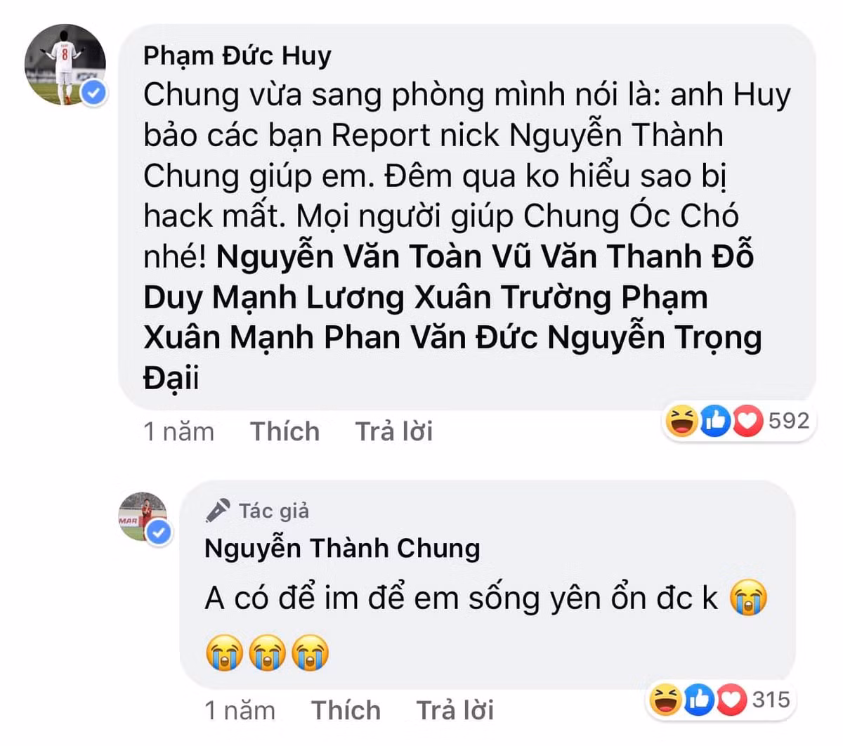 Câu nói "Anh có để im để em sống yên ổn được không" thể hiện đầy sự bất lực của cầu thủ U23 Việt Nam trước trò đùa của đồng đội.
