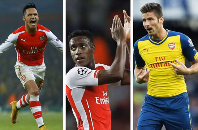 Ở Premier League, Arsenal cũng là một trong những đội bóng sở hữu một bộ 3 khá đình đám đó là Alexis Sanchez, Welbeck và Giroud. Sanchez là người cấp bóng chính cho 2 cỗ máy săn bàn là Welbeck và Giroud lập công.