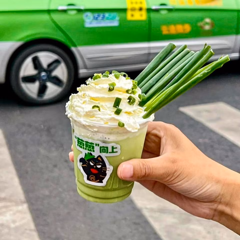 Trà sữa hành lá ở Thành Đô, tỉnh Tứ Xuyên từng khiến dân mê đồ ăn vặt Trung Quốc vừa e ngại, vừa tò mò hương vị của món nước. Sau khi giới thiệu không lâu, nó ngay lập tức trở thành chủ đề 'hot' trên các diễn đàn ẩm thực đất nước tỷ dân.