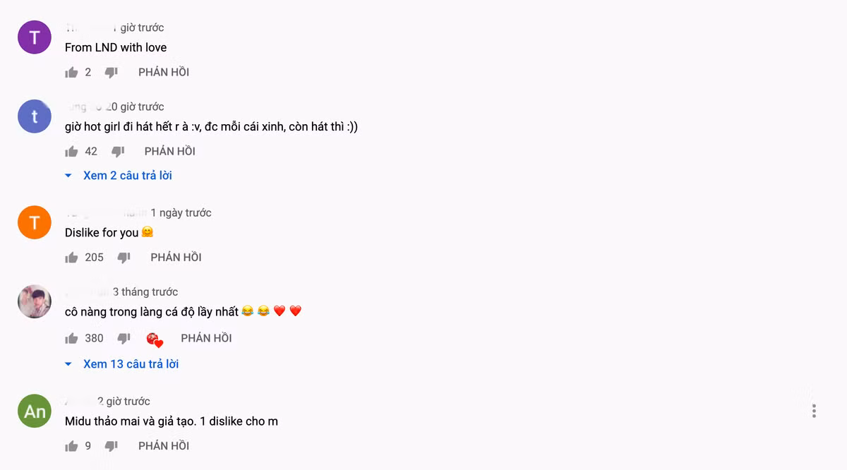 Lượt dislike cho MV của Midu cũng tăng đáng kể. Nhiều người còn so sánh cô nàng với K-ICM, người phải chịu chỉ trích nặng nề của dân mạng thời gian gần đây.