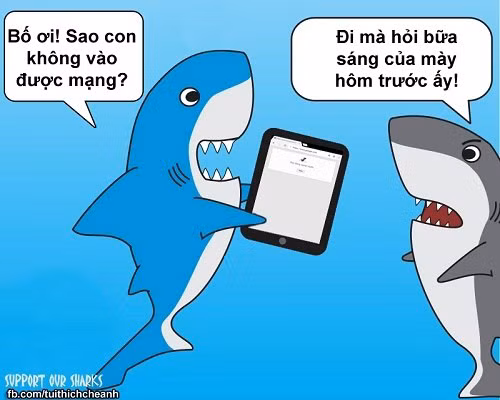  Ngày 5/01/2015 vừa qua, tuyến cáp viễn thông của Việt Nam đi quốc tế một lần nữa bị đứt và nhiều người cho rằng thủ phạm là cá mập. Gần như ngay lập tức rất nhiều bức ảnh chế về nghi phạm số 1 này.