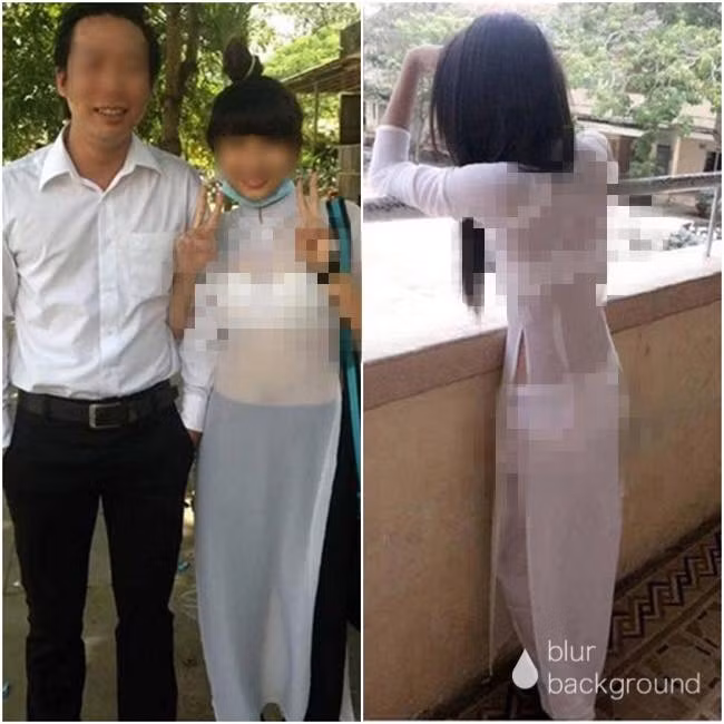Theo đó những chiếc áo dài trắng mà các nữ sinh mặc rất mỏng, đến mức có thể nhìn xuyên thấu, quần lại bó sát.