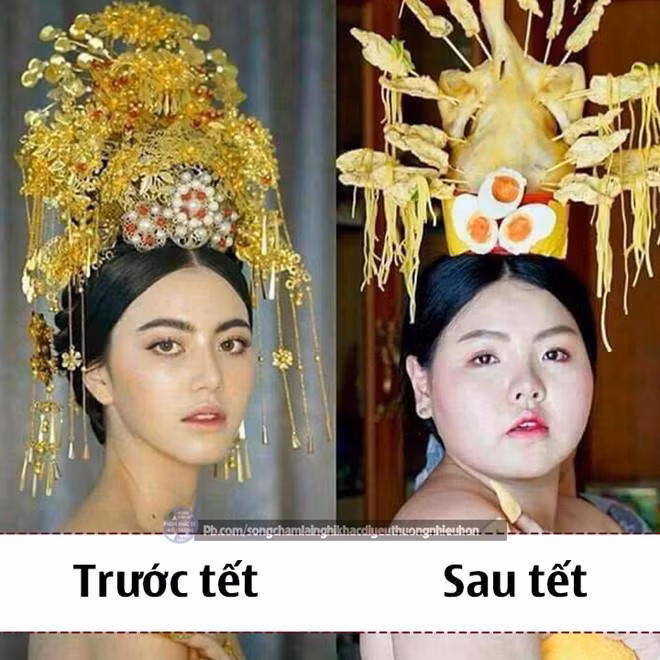 Trông thế này có đáng buồn không cơ chứ? Soi gương mà thấy thế này lại chỉ muốn ăn nốt mâm cơm ngày Tết để quên sầu mà thôi.
