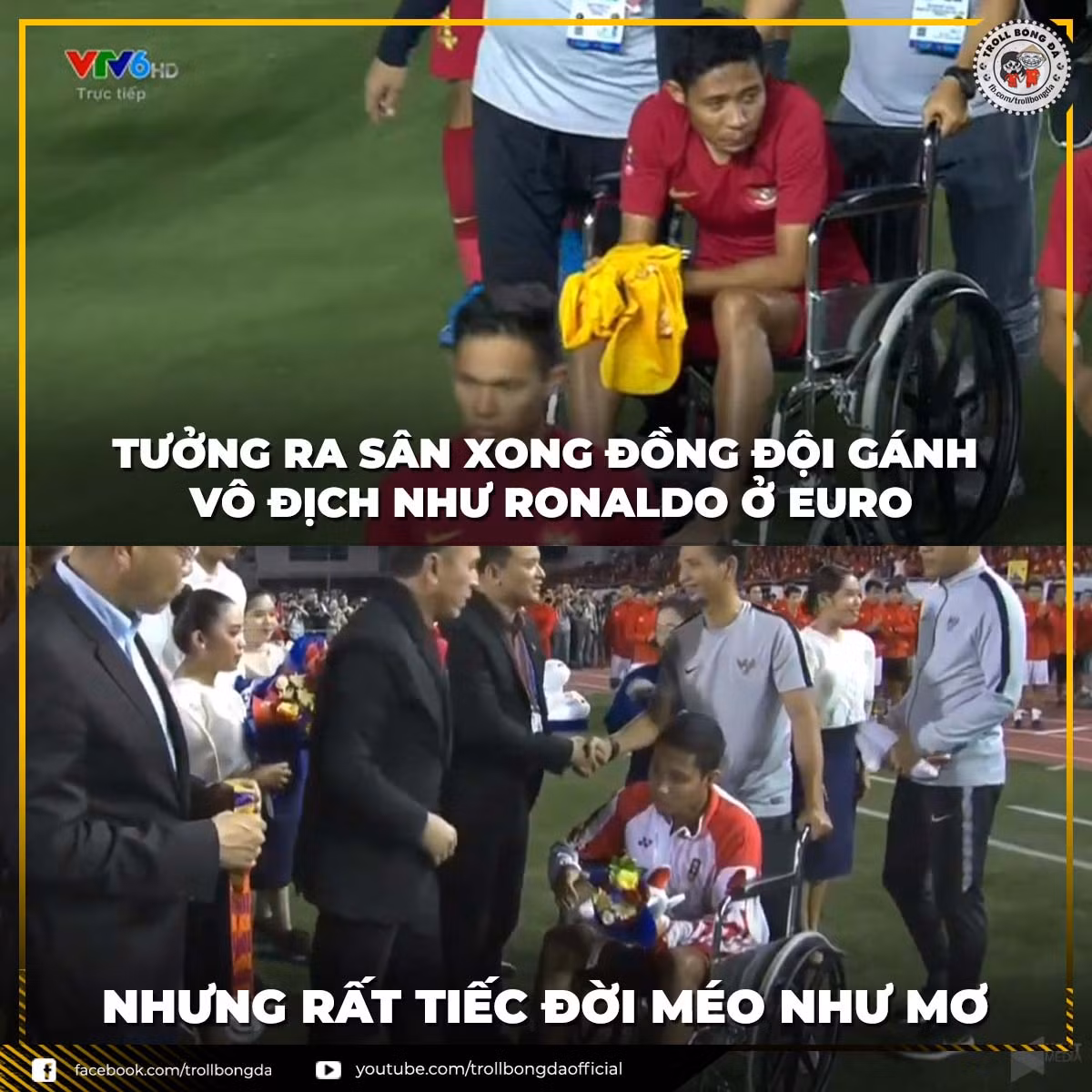 Cầu thủ đen nhất trận thuộc về cầu thủ của U22 Indonesia khi trận đấu bắt đầu chưa được bao lâu thì gặp chấn thương, ngồi xe lăn nhận huy chương bạc cay đắng.