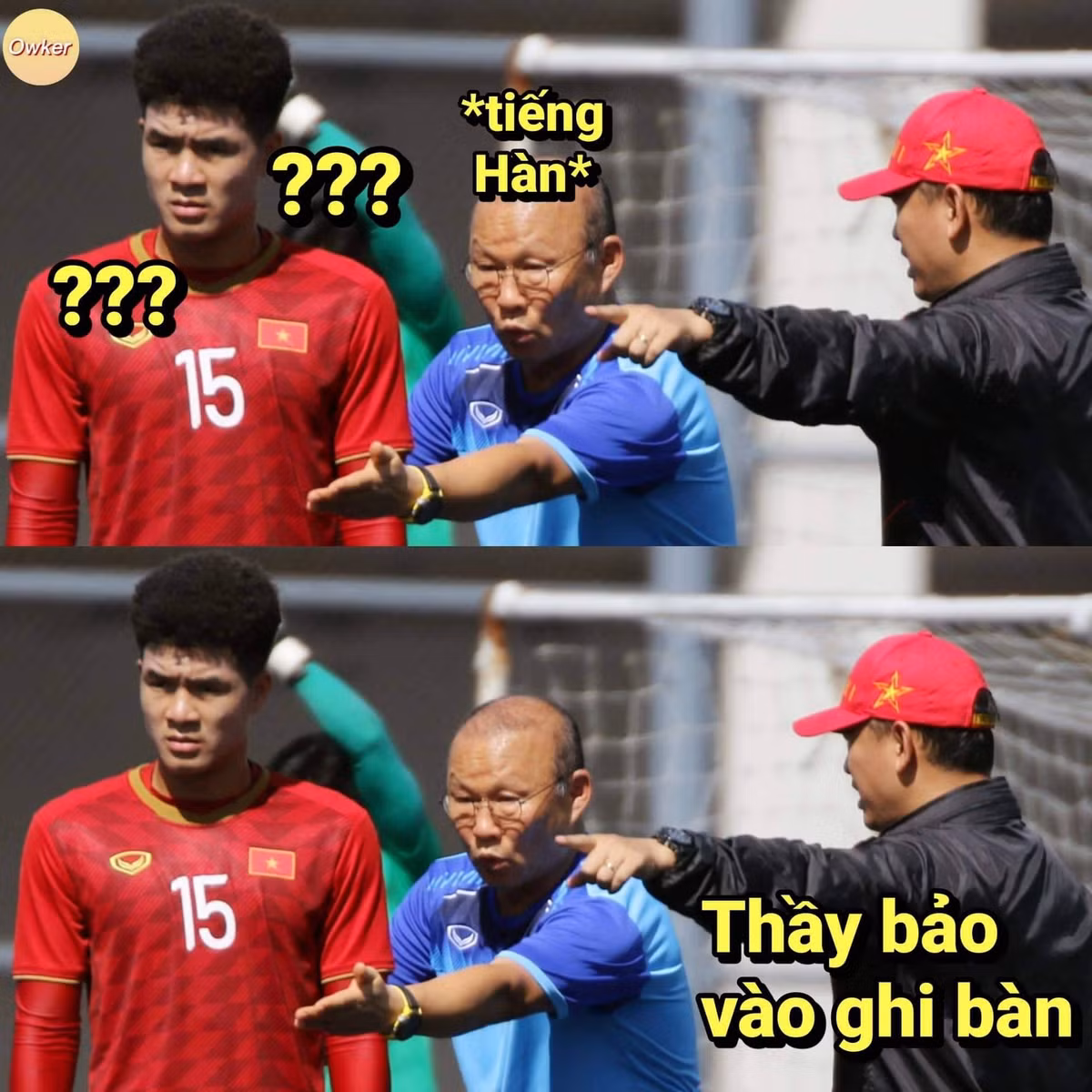 Dù chẳng hiểu thầy Park nói gì nhưng Đức Chinh vẫn hoàn thành tốt nghiệm vụ vào sân để ghi bàn. Giờ thì ai dám bảo Chinh chân gỗ nữa không?