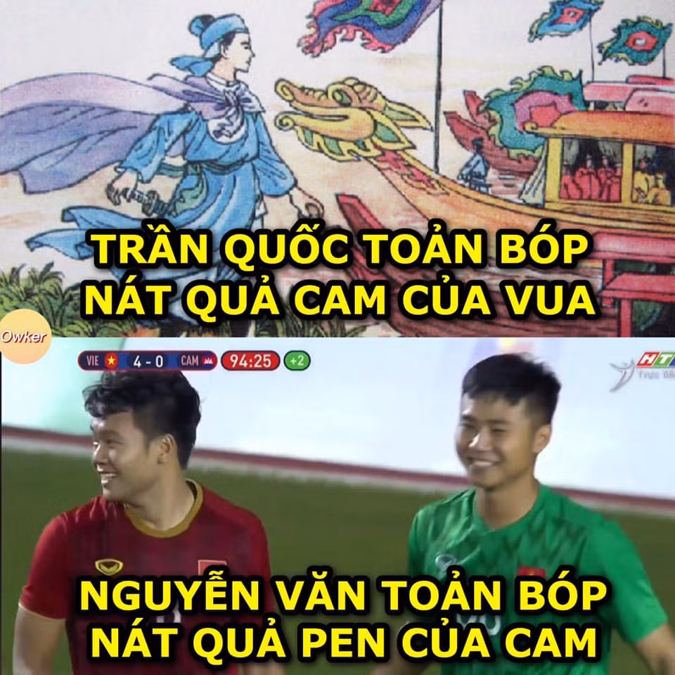 Văn Toản với pha cản phá penalty thần sầu đã khiến U22 Campuchia đến 1 bàn thắng danh dự cũng không có.