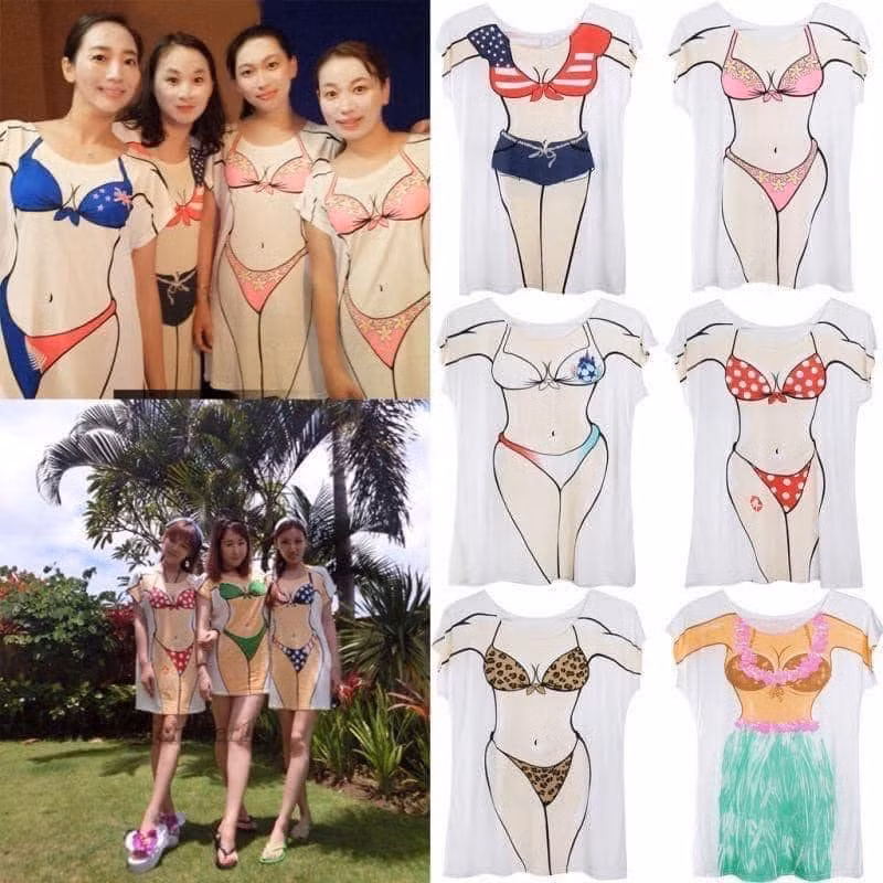 Netizen cũng đã tìm ra những trang phục cực độc đáo cho hội bạn thân du lịch năm nay. Khi bạn muốn mặc bikini nhưng lại không muốn khoe da thịt.