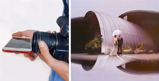 1. Giữ điện thoại di động gần ống kính máy ảnh khi chụp ảnh để có bề mặt phản chiếu tuyệt vời như thế này. Ảnh: BrightSide