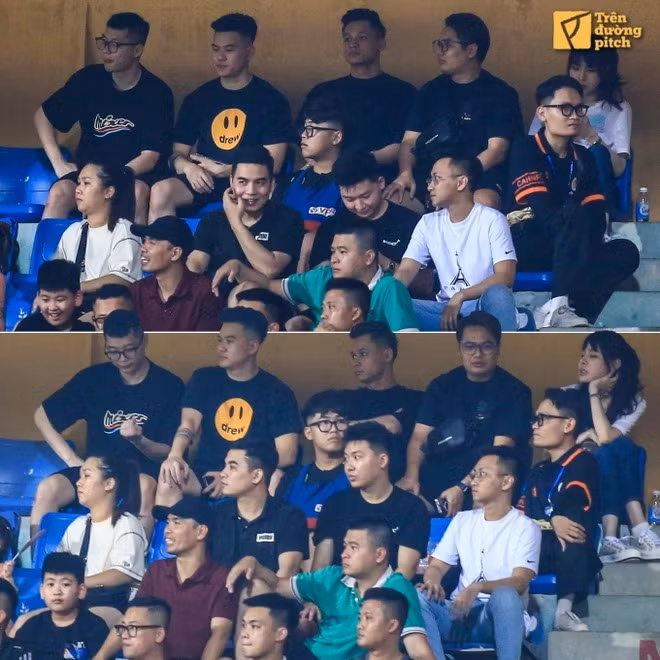 Trong một trận bóng, Bích Hạnh ngồi cạnh quản lý của Văn Thanh, cùng với hội streamer Độ Mixi.