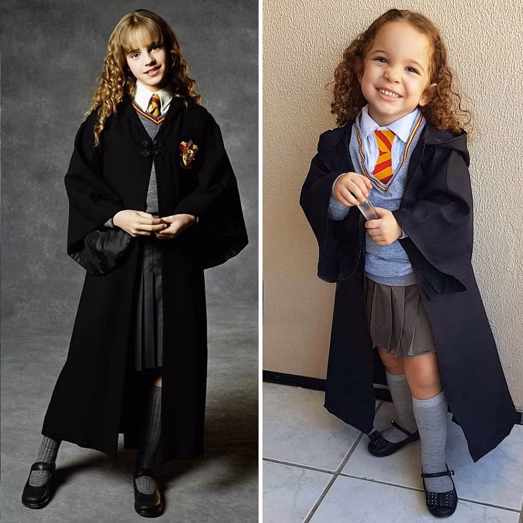 Maria xinh xắn trong trang phục cosplay phù thủy.