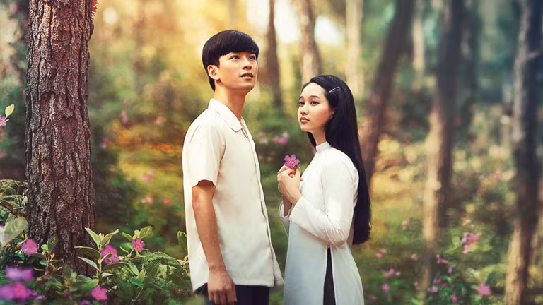 Trong phim "Mắt biếc", hình ảnh rừng sim tím cứ được nhắc đi nhắc lại, là nơi lưu giữ kỷ niệm đẹp thời trong sáng của cả Ngạn và Hà Lan. Chính vì khung cảnh quá đẹp nên nhiều người không biết bối cảnh này là ở đâu.
