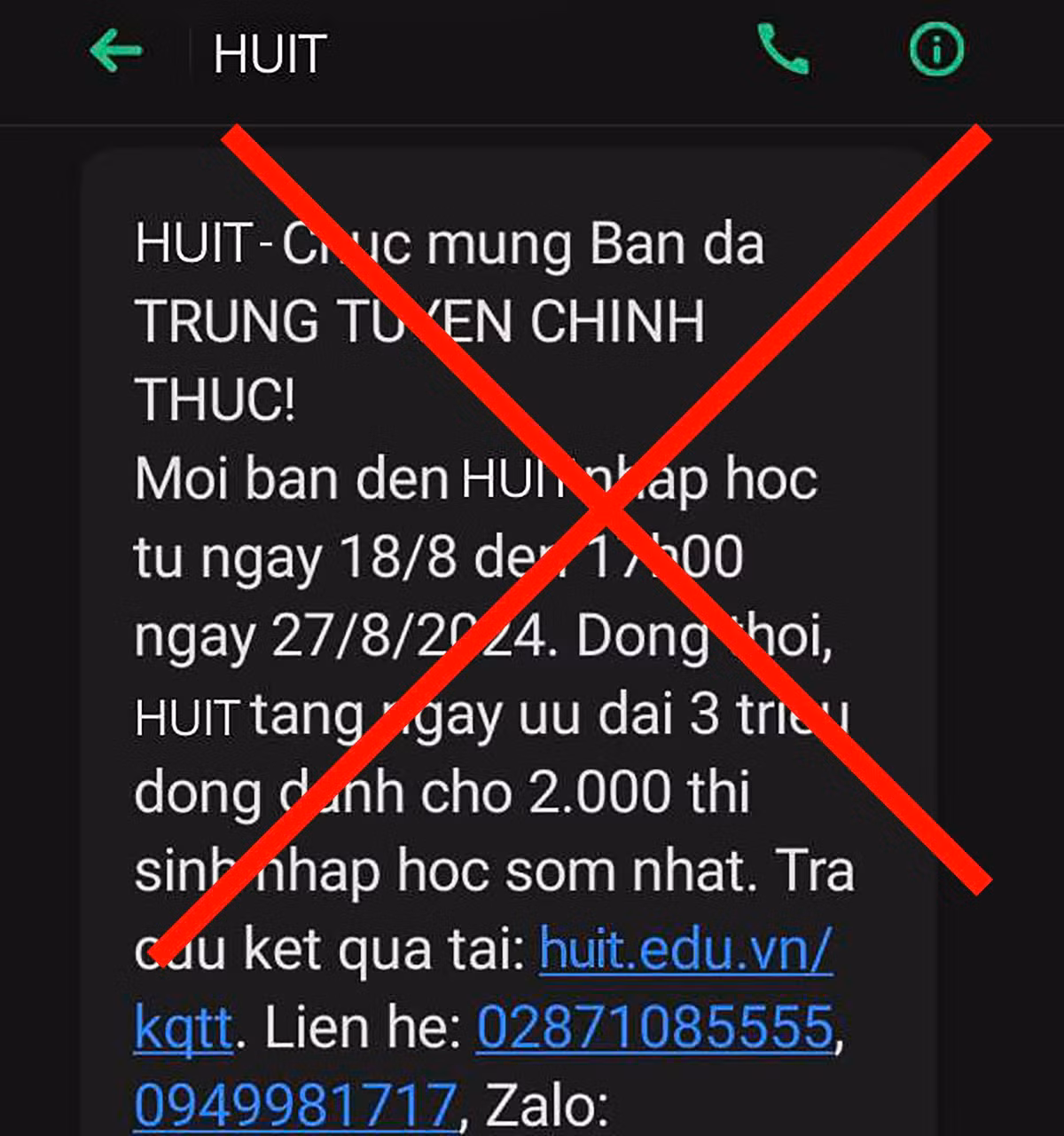 Cảnh báo khẩn vì tân sinh viên bị nhắn tin lừa nhập học, nộp tiền Canh bao khan vi tan sinh vien bi nhan tin lua nhap hoc, nop tien