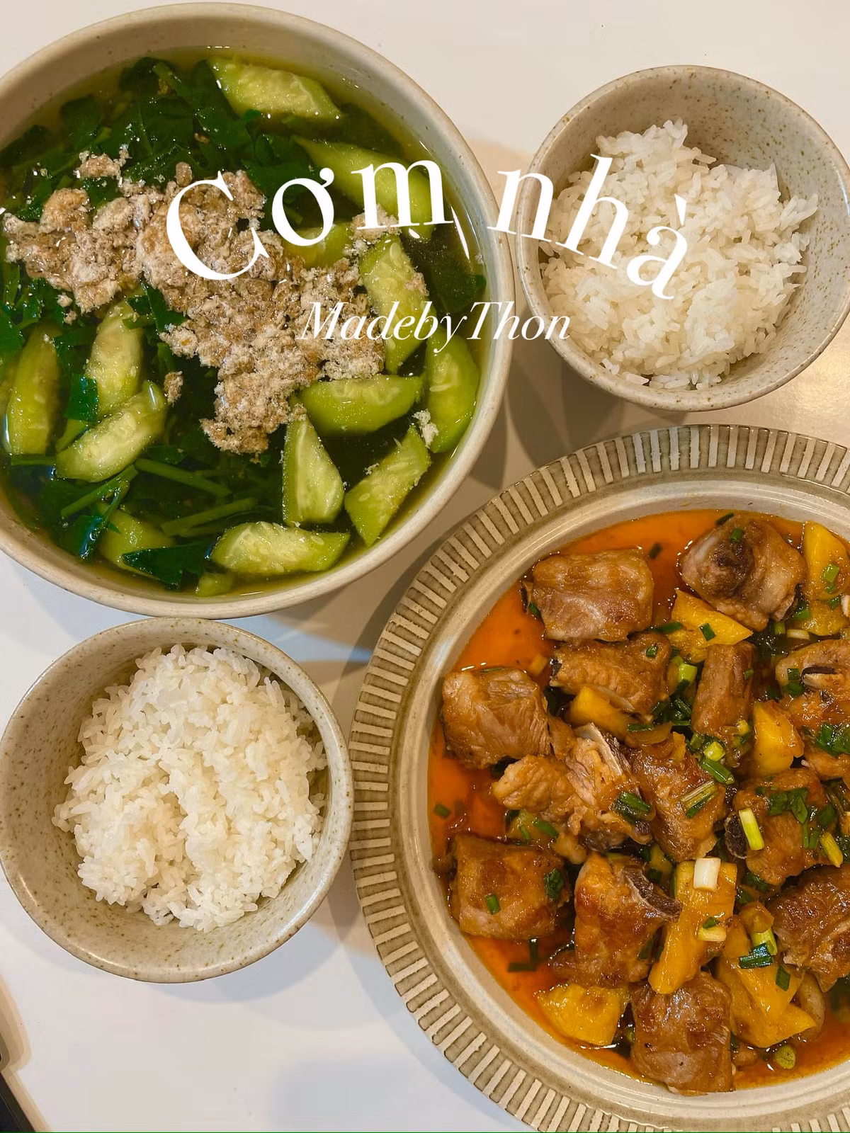 Mâm cơm nhìn là muốn động đũa ngay mà không tốn chi phí quá nhiều.