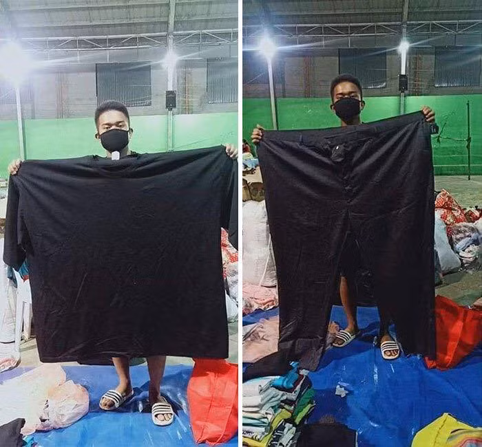 Thậm chí có cả những bộ đồ big size không ai mặc vừa. Có lẽ đây là món quà đến từ Hulk chăng?