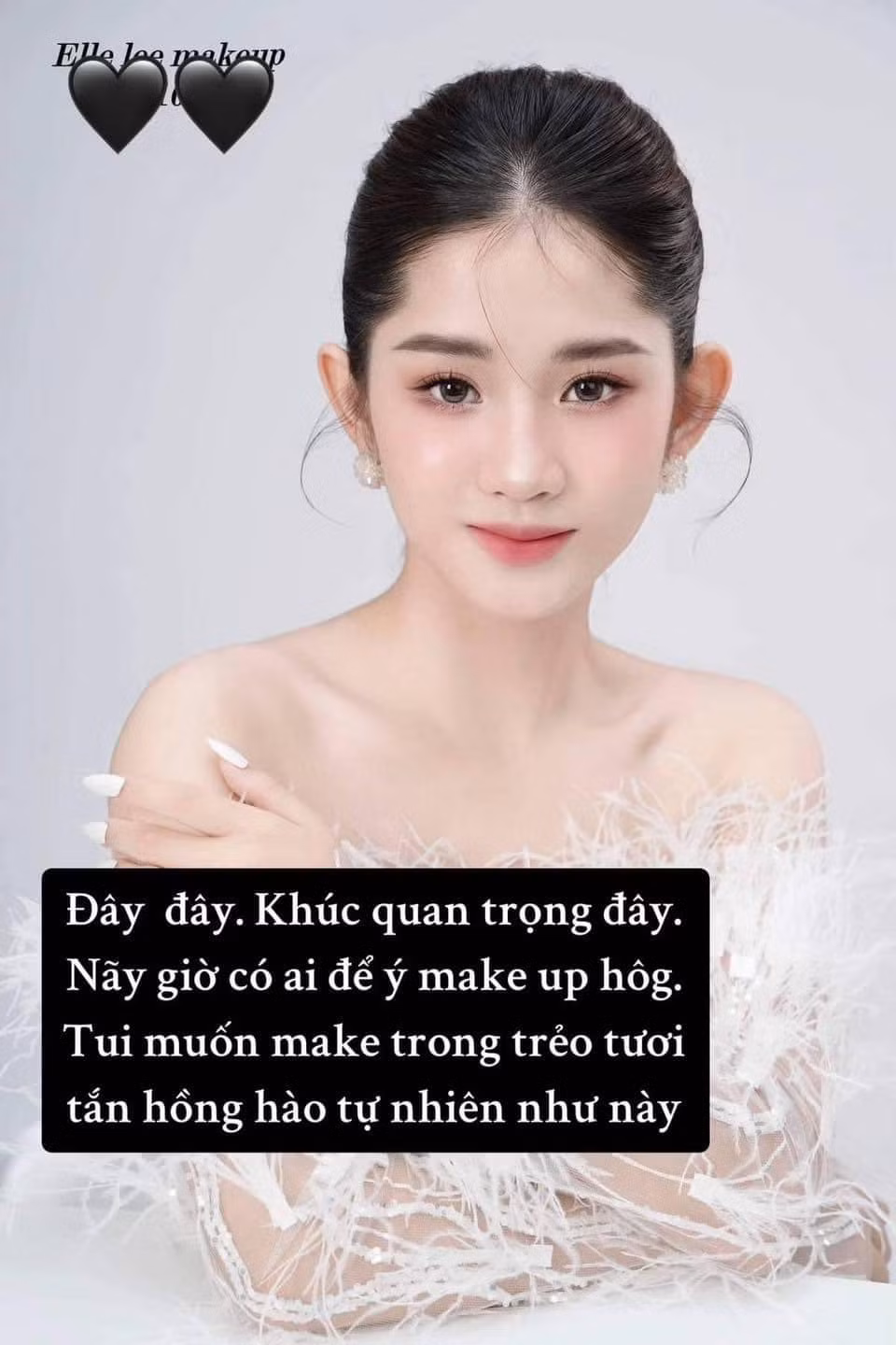 Nàng dâu này mong muốn có tone makeup trong trẻo Hàn Quốc.