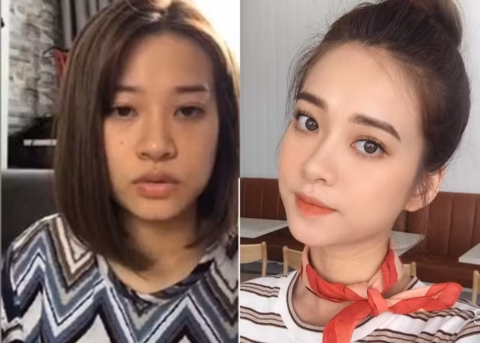 Trương Mai Hoàng Anh trông khá lạ lẫm khi không trang điểm. Có vẻ như lịch làm việc dày đặc khiến cô mất ngủ dẫn đến đôi mắt thâm mệt mỏi.