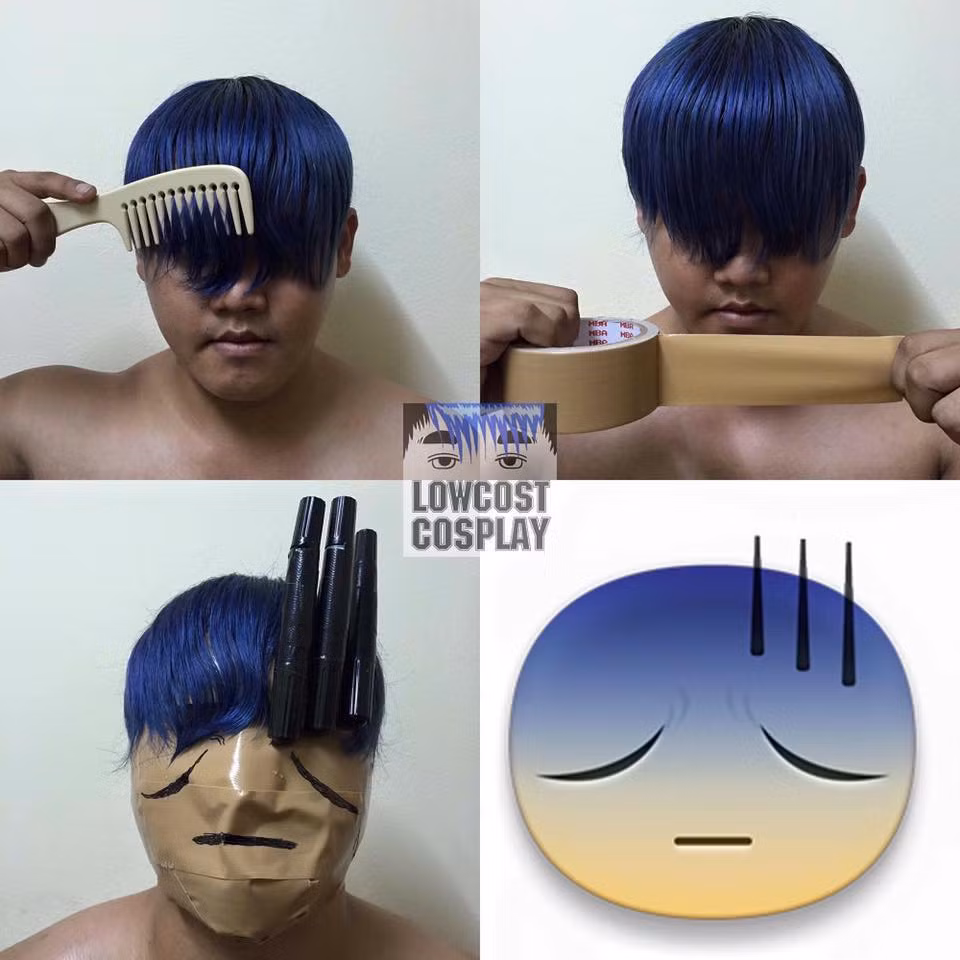 Từ miếng xốp, băng dính hay thậm chí là rau củ quả đều có thể trở thành đạo cụ để giúp Anucha Saengchart hoá thân thành các nhân vật không tưởng.