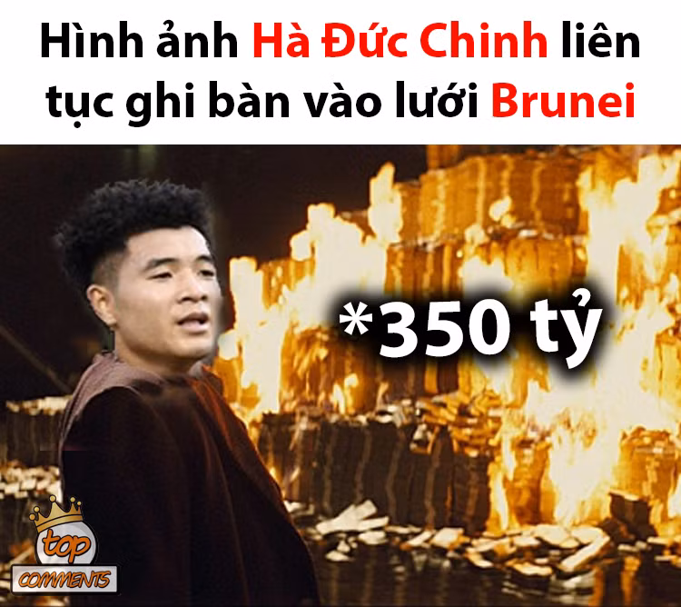 Với 6 bàn thắng được ghi vào lưới đội bạn trong đó có 4 bàn được ghi bởi Hà Đức Chinh, U22 Brunei chỉ biết ngậm ngùi nhìn 350 tỉ bay mất.