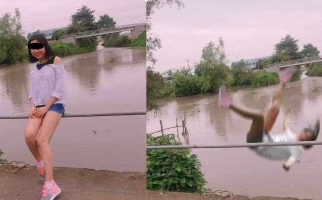 Hình ảnh một cô gái ngồi trên thanh sắt bé tẹo bên bờ hồ rồi mất thăng bằng ngã ngửa ra phía sau cũng thu hút sự quan tâm của cộng đồng mạng. Người trong cuộc thì hoang mang nhưng chắc chắn người chứng kiến lại được trận cười vỡ bụng.