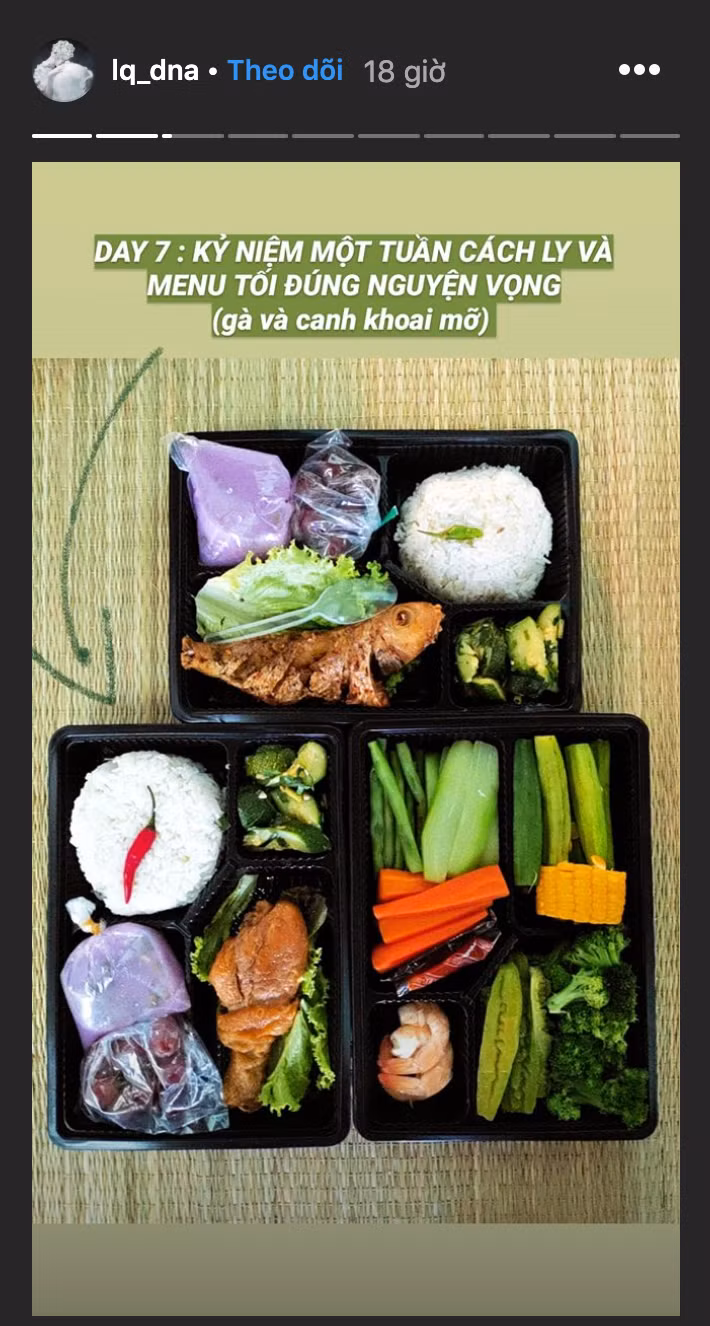 Suất ăn đầy đủ thịt cá, rau xanh vô cùng ngon miệng được Hải Tủ đăng tải, khen ngợi mỗi ngày.