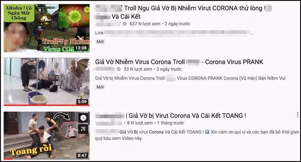 Youtuber Việt ăn no "đòn" vì giả nhiễm virus Corona để câu view "bẩn" Youtuber Viet an no